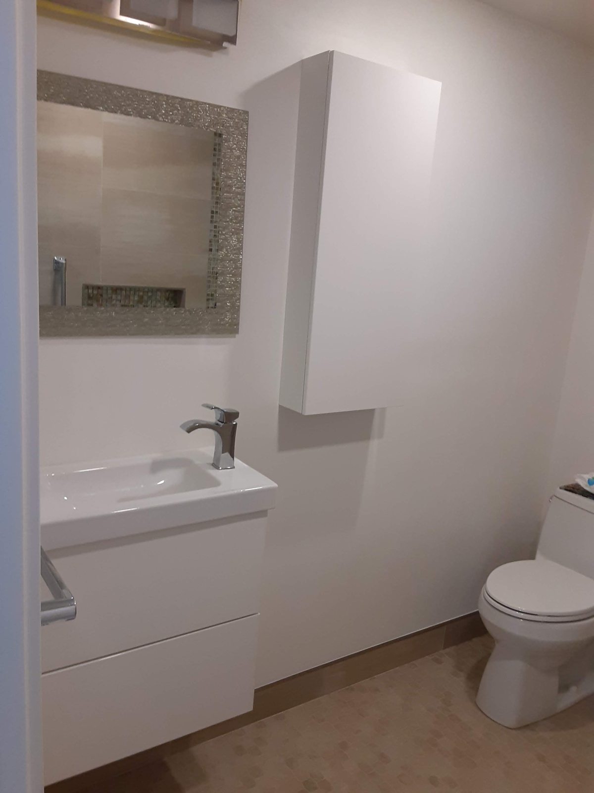 Bathroom vanity and wall repairs