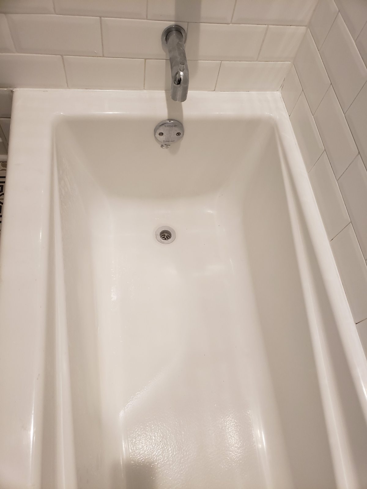 Freshly refinished white bathtub