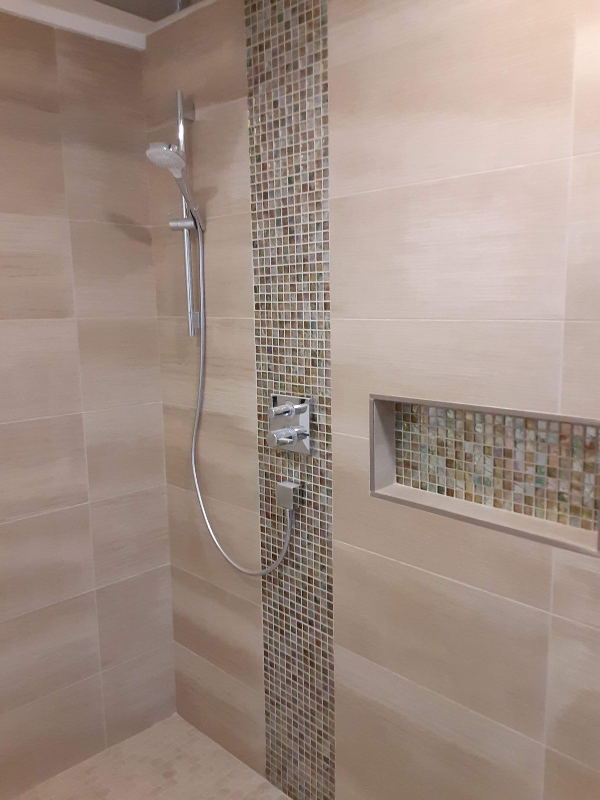 Finished tile shower